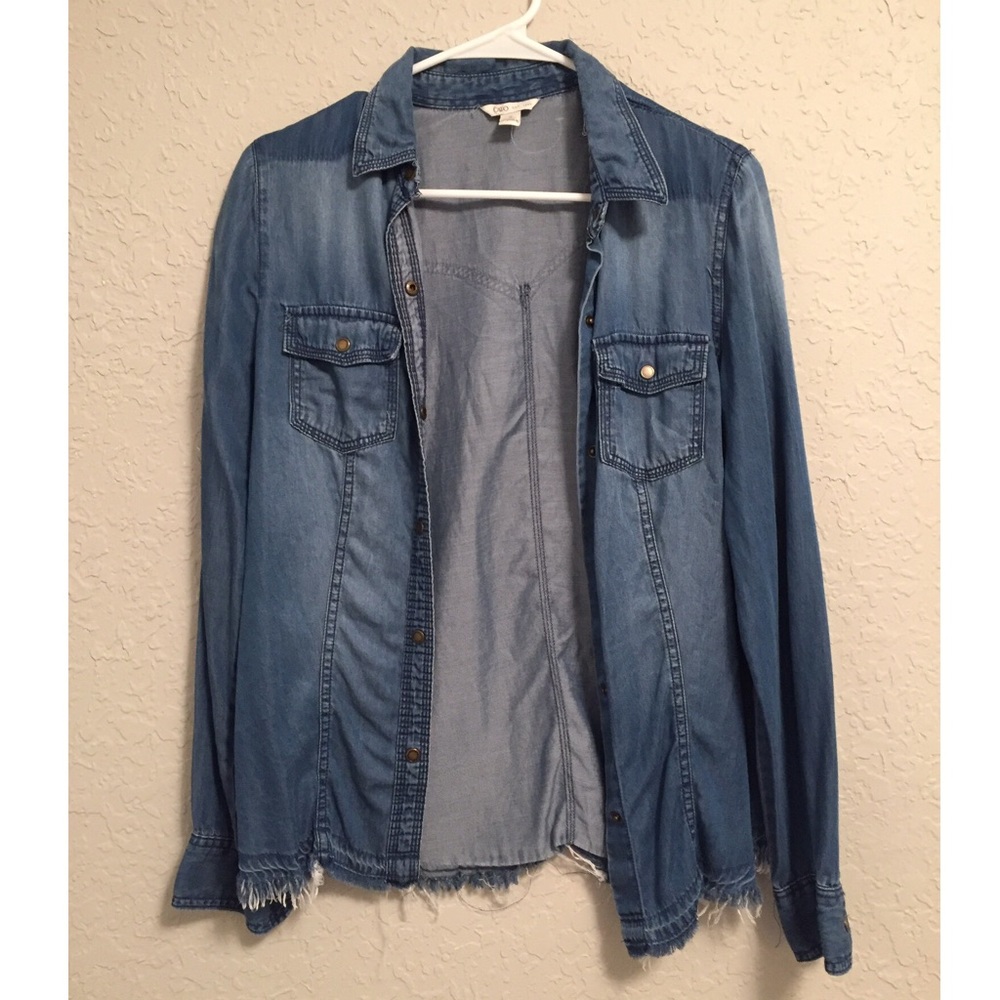 Chambray denim button up shirt